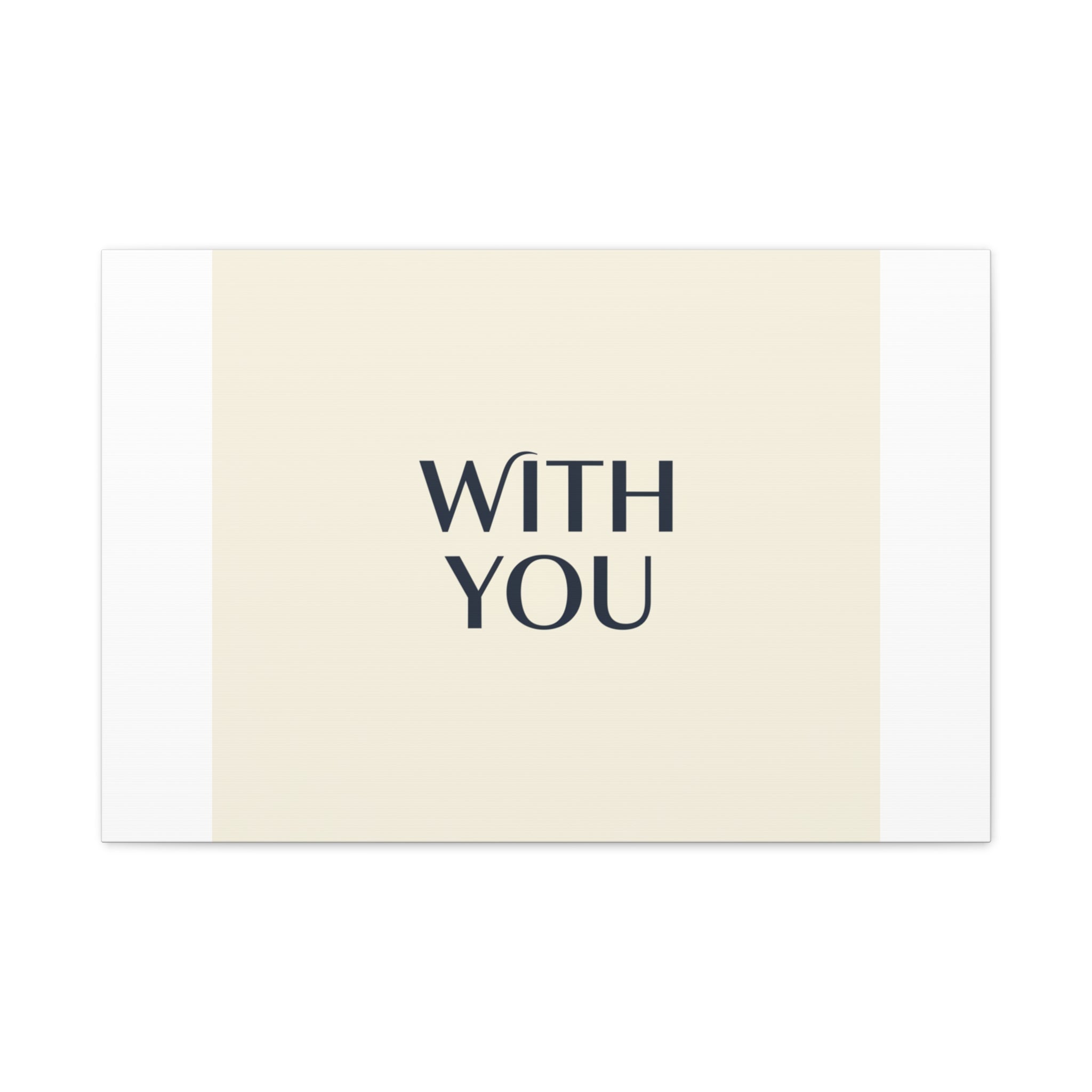 Minimal 'WITH YOU' Matte Canvas | Cyber Y2K Minimal, Sleek Metallic