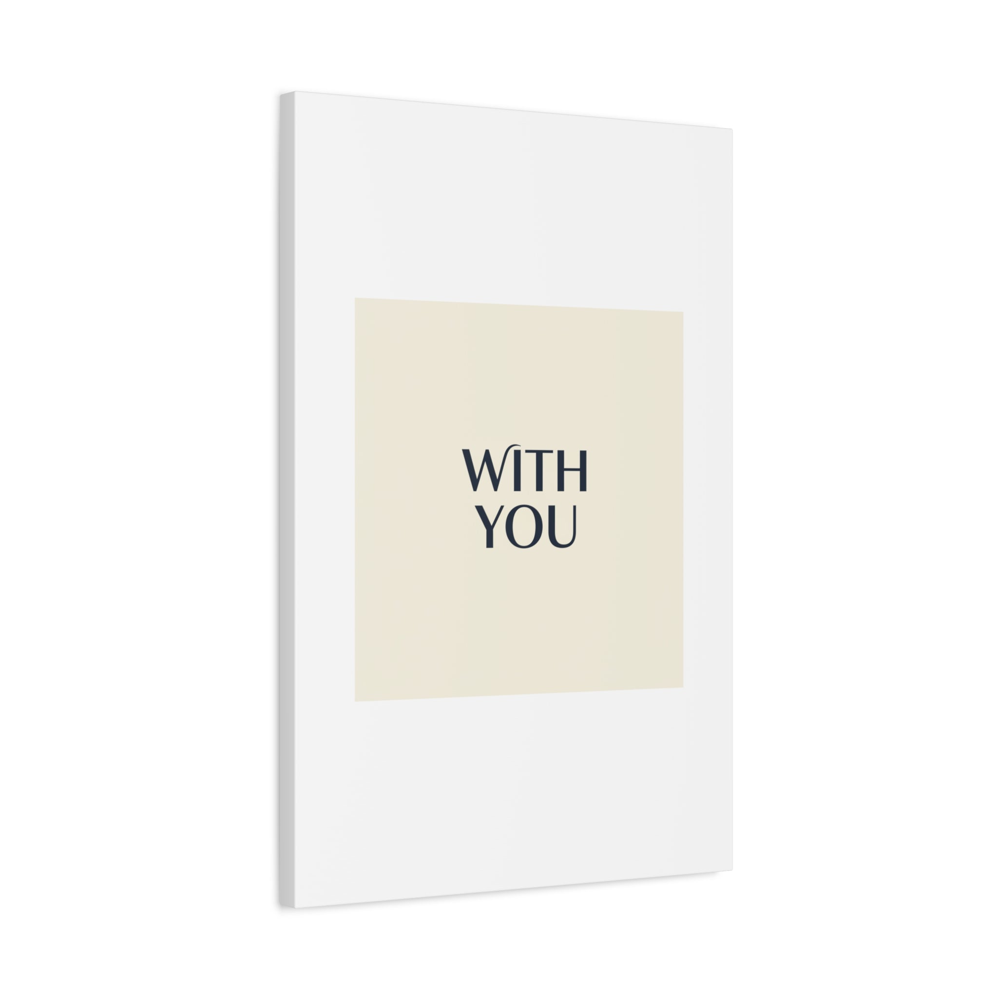 Minimal 'WITH YOU' Matte Canvas | Cyber Y2K Minimal, Sleek Metallic