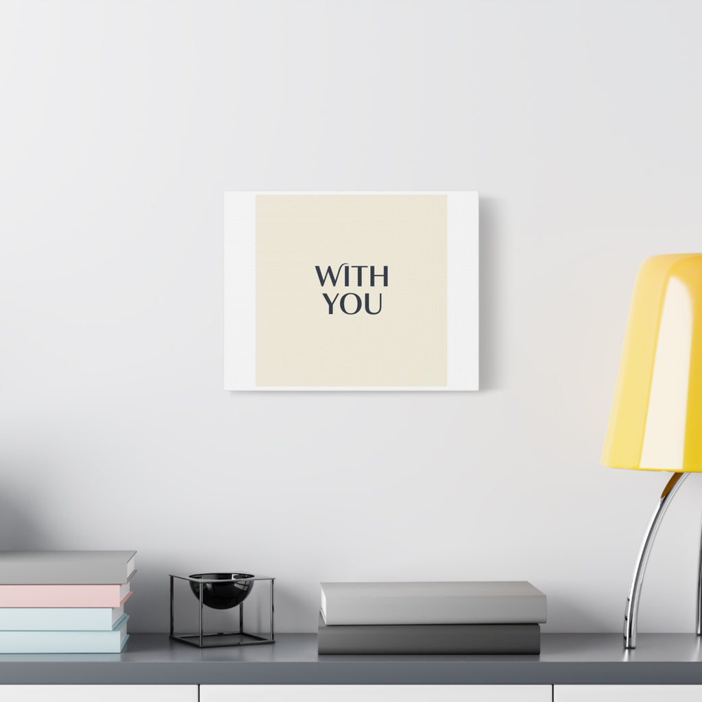 Minimal 'WITH YOU' Matte Canvas | Cyber Y2K Minimal, Sleek Metallic