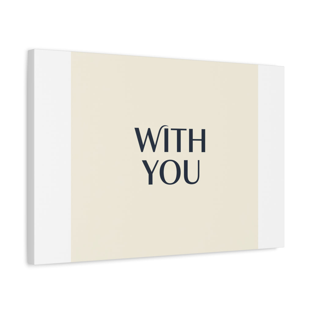Minimal 'WITH YOU' Matte Canvas | Cyber Y2K Minimal, Sleek Metallic
