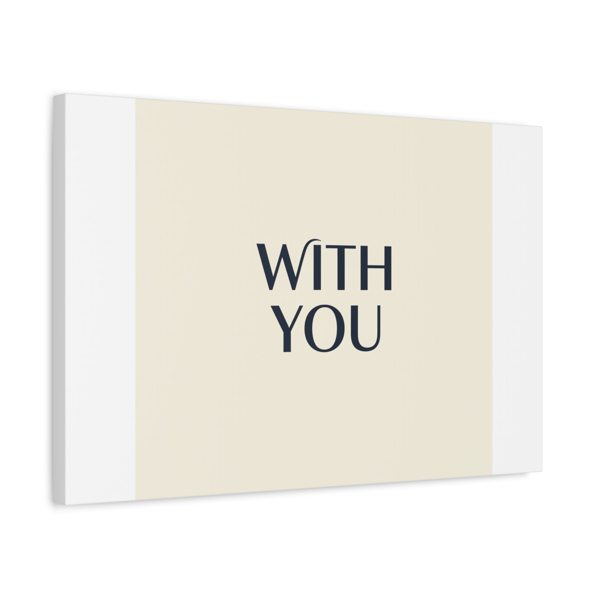 Minimal 'WITH YOU' Matte Canvas | Cyber Y2K Minimal, Sleek Metallic