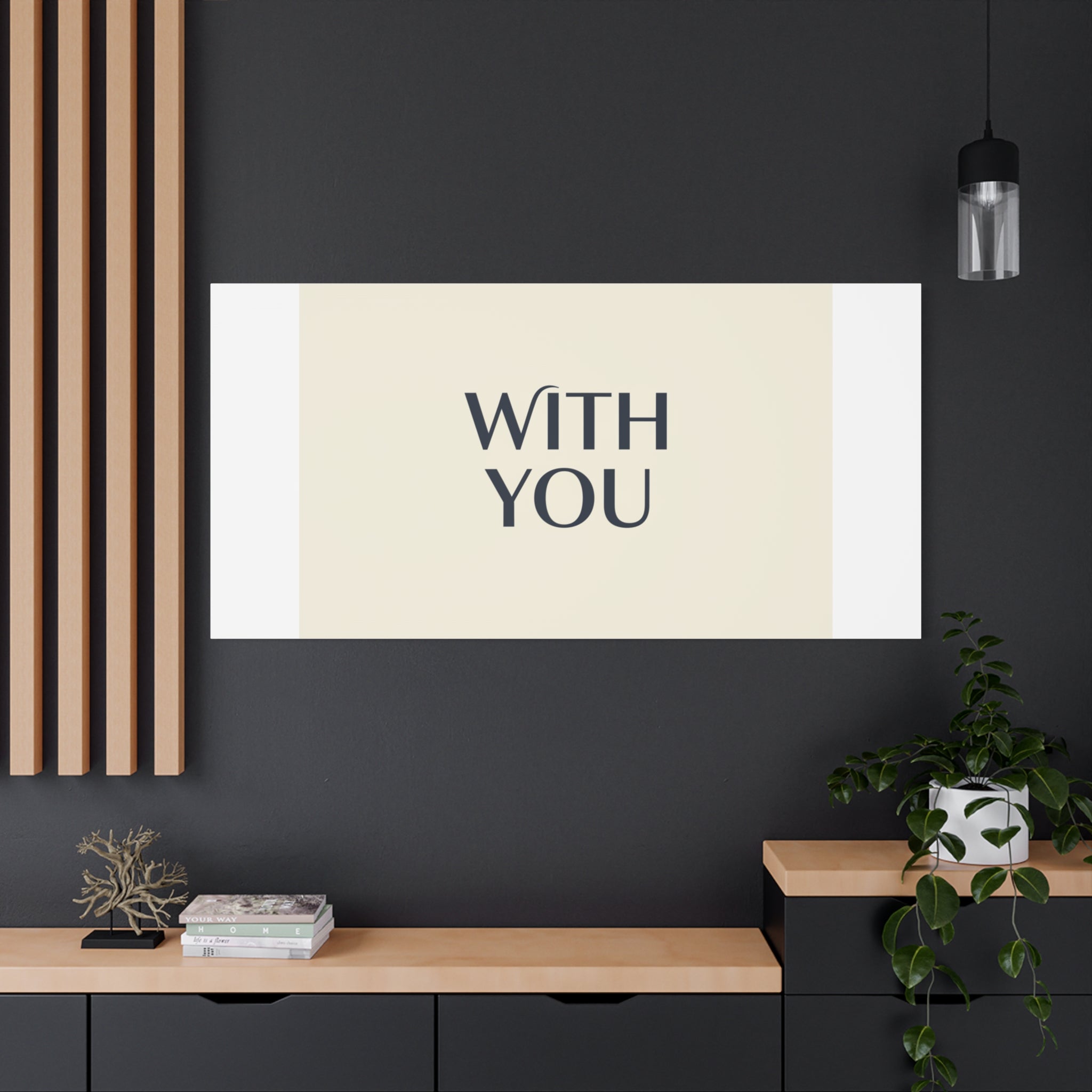 Minimal 'WITH YOU' Matte Canvas | Cyber Y2K Minimal, Sleek Metallic