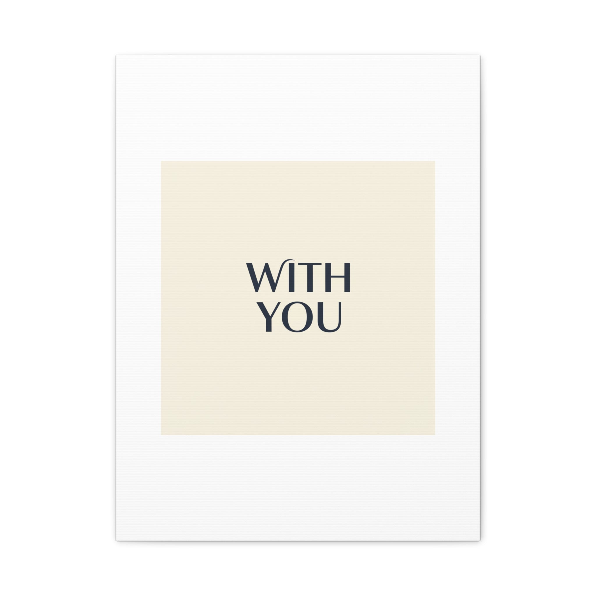 Minimal 'WITH YOU' Matte Canvas | Cyber Y2K Minimal, Sleek Metallic