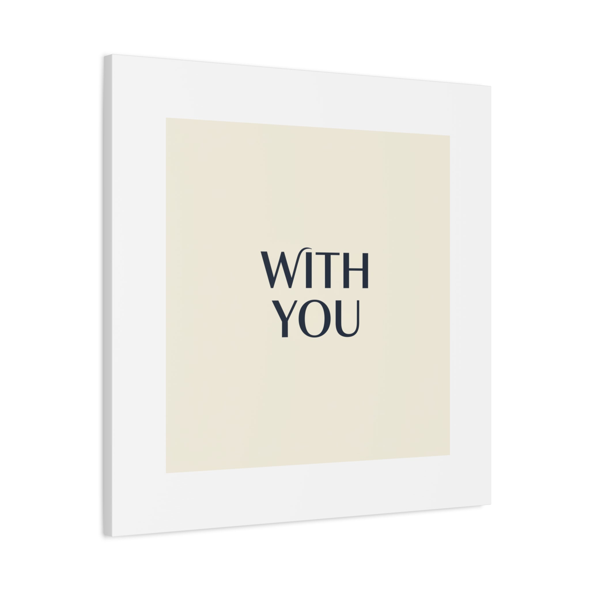 Minimal 'WITH YOU' Matte Canvas | Cyber Y2K Minimal, Sleek Metallic