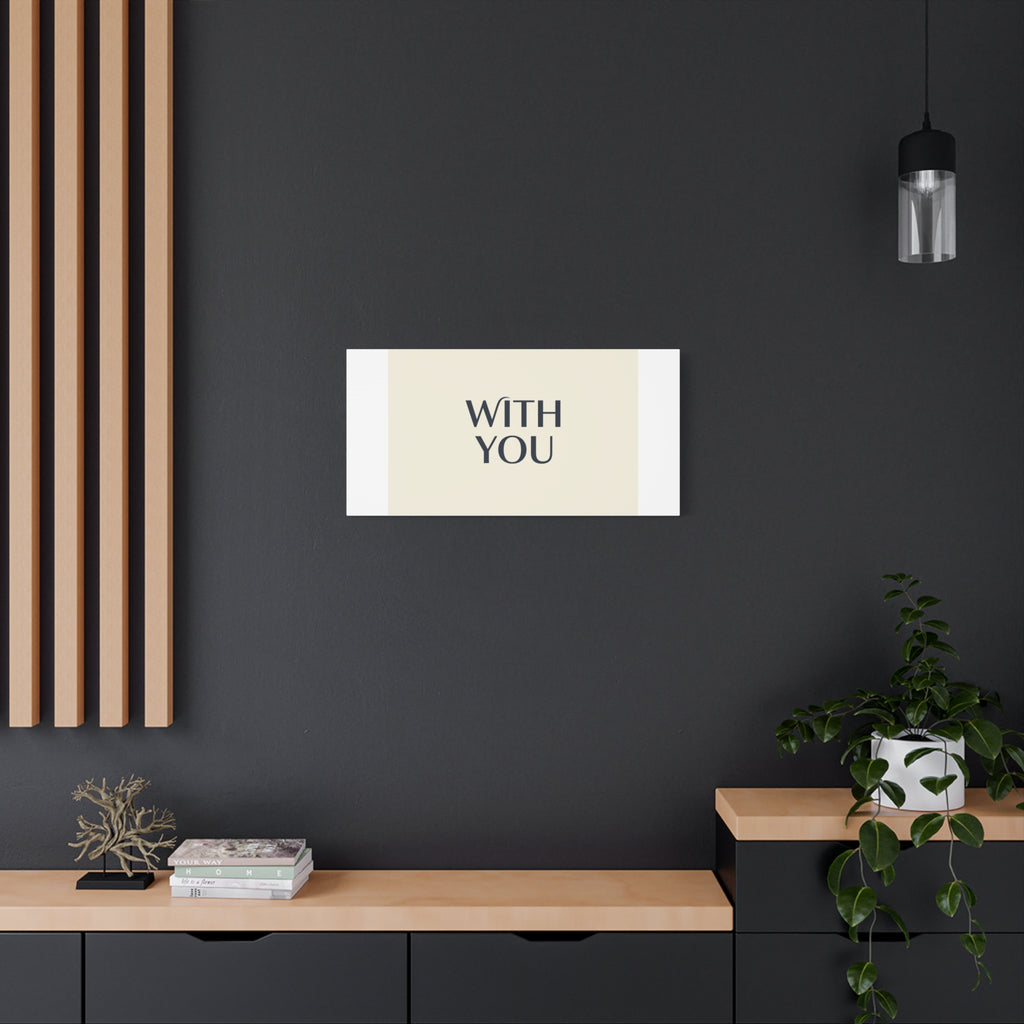 Minimal 'WITH YOU' Matte Canvas | Cyber Y2K Minimal, Sleek Metallic