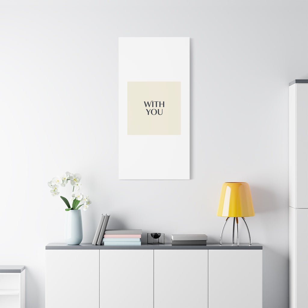Minimal 'WITH YOU' Matte Canvas | Cyber Y2K Minimal, Sleek Metallic