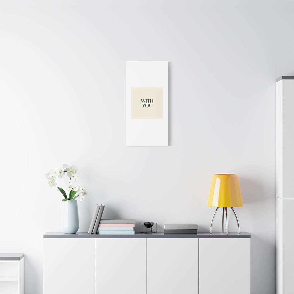 Minimal 'WITH YOU' Matte Canvas | Cyber Y2K Minimal, Sleek Metallic