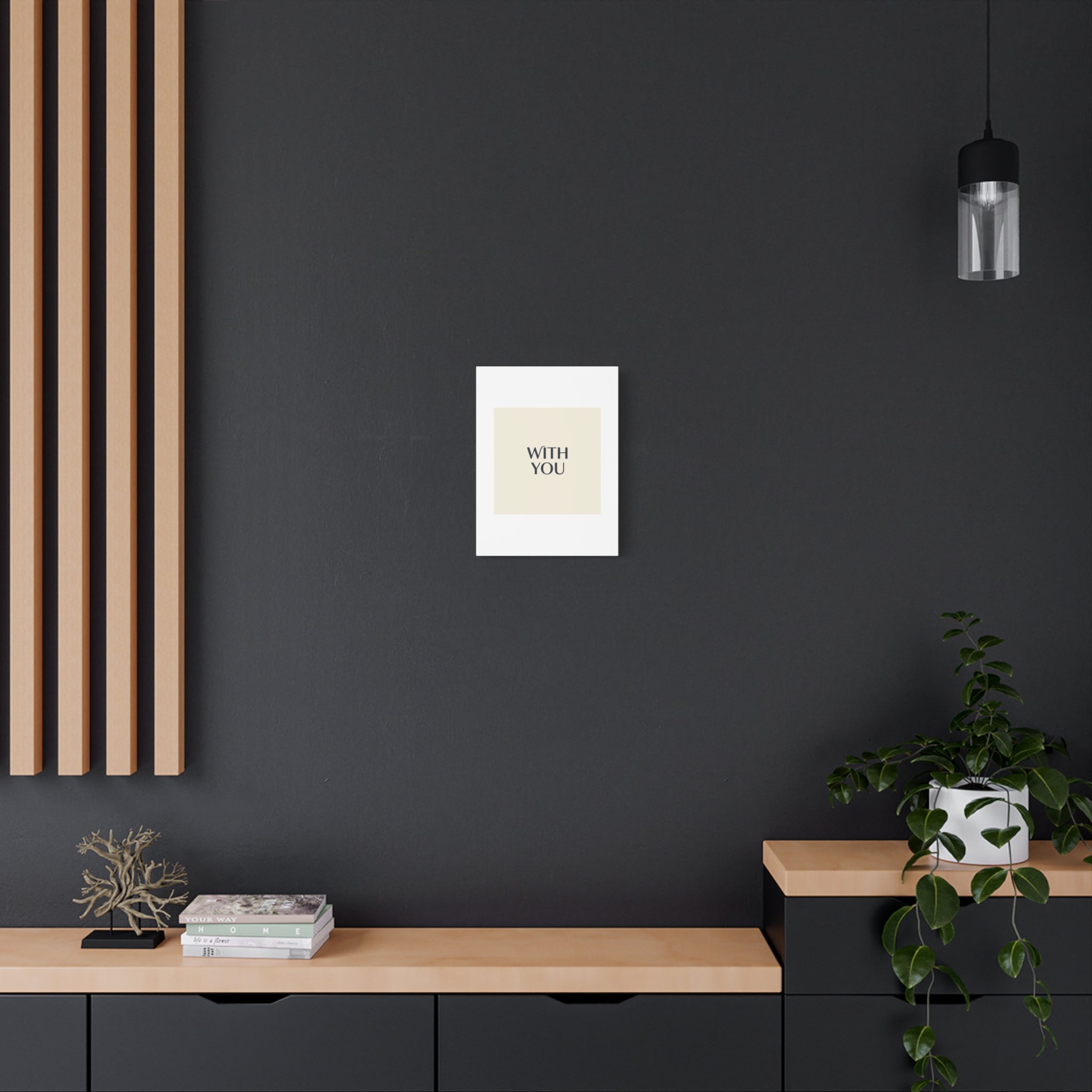 Minimal 'WITH YOU' Matte Canvas | Cyber Y2K Minimal, Sleek Metallic