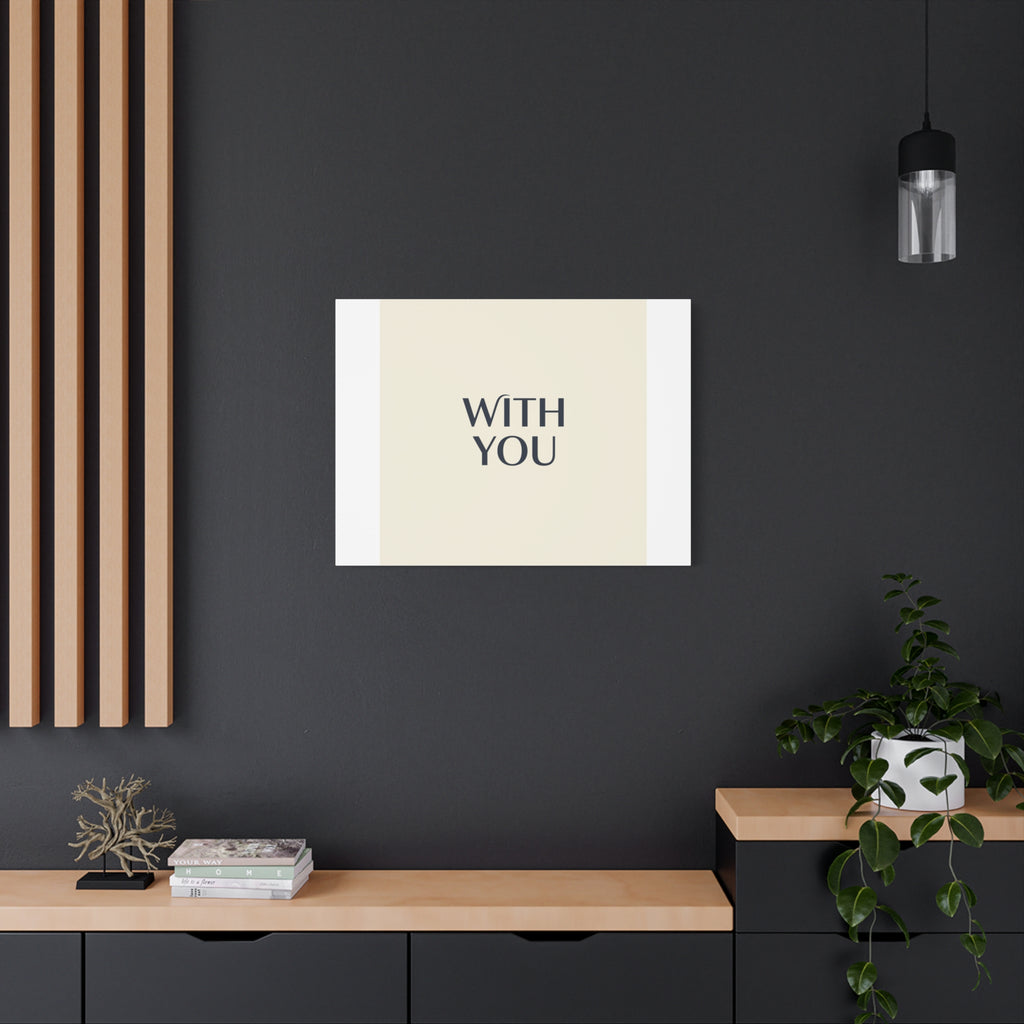 Minimal 'WITH YOU' Matte Canvas | Cyber Y2K Minimal, Sleek Metallic