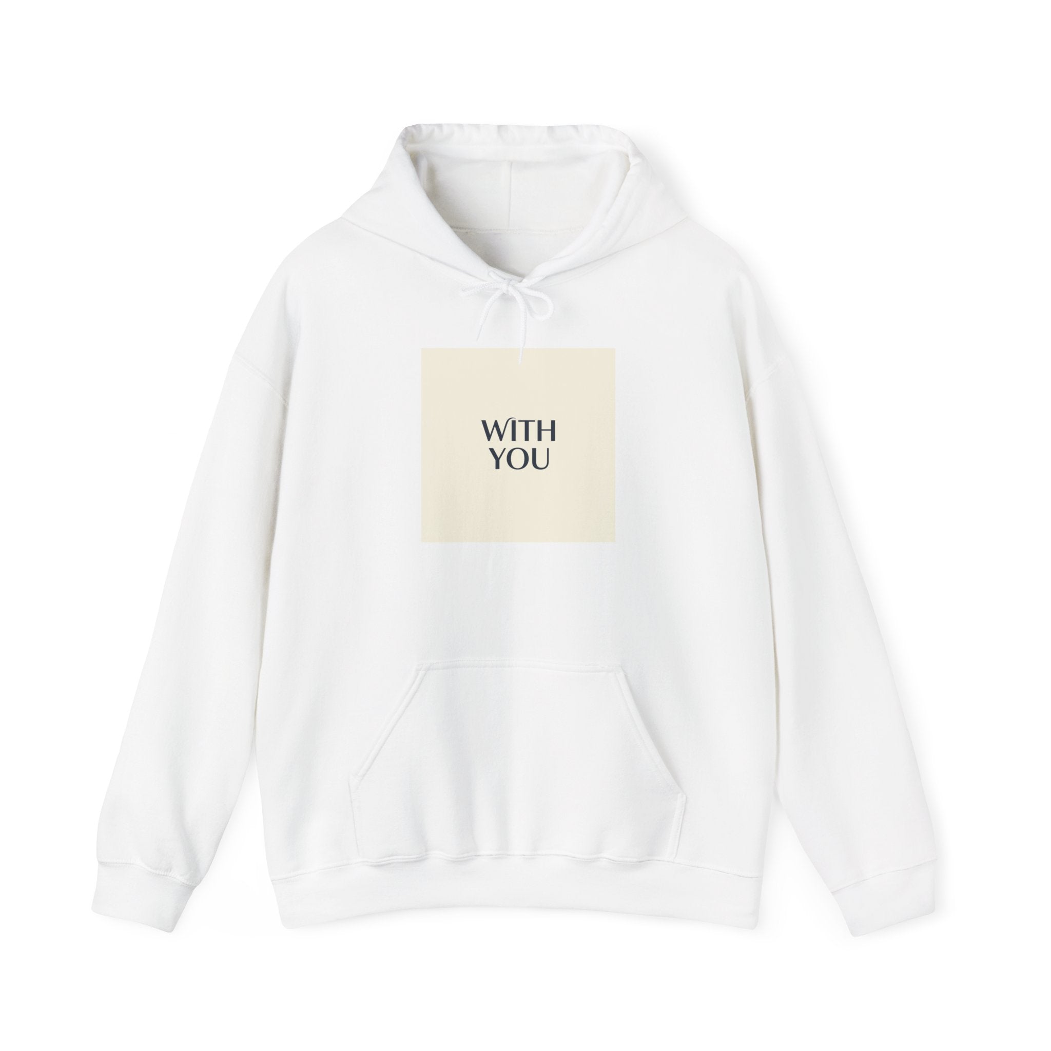 WITH YOU minimalist chrome text Hoodie | Cyber Y2K minimal, sleek metallic