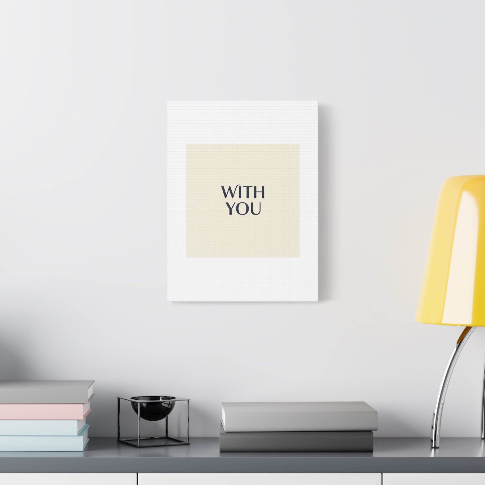 Minimal 'WITH YOU' Matte Canvas | Cyber Y2K Minimal, Sleek Metallic