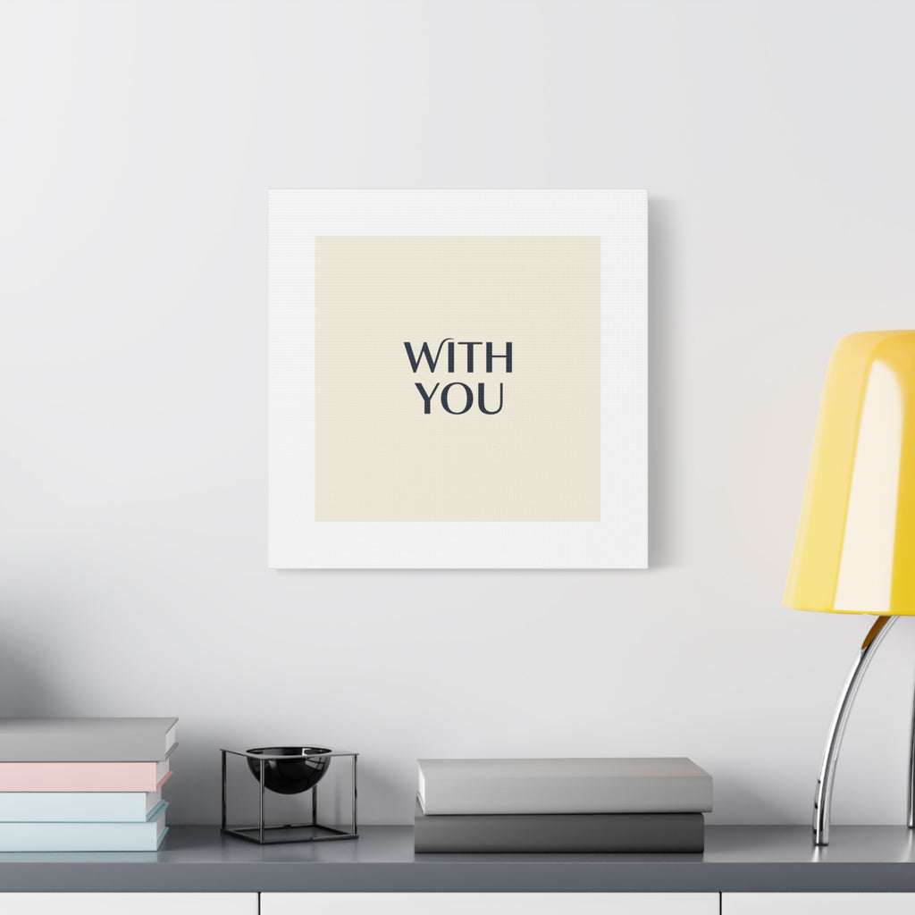 Minimal 'WITH YOU' Matte Canvas | Cyber Y2K Minimal, Sleek Metallic
