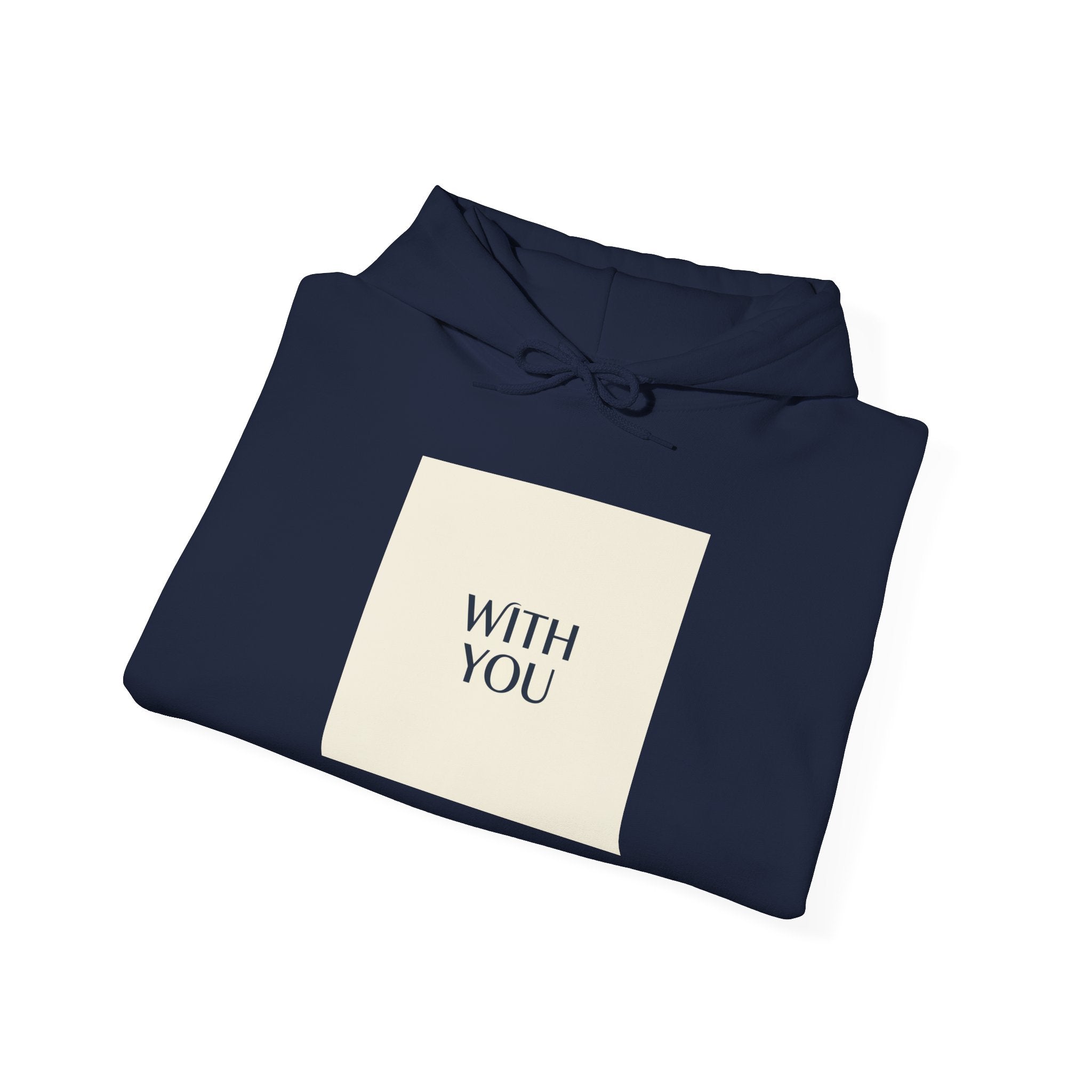 WITH YOU minimalist chrome text Hoodie | Cyber Y2K minimal, sleek metallic
