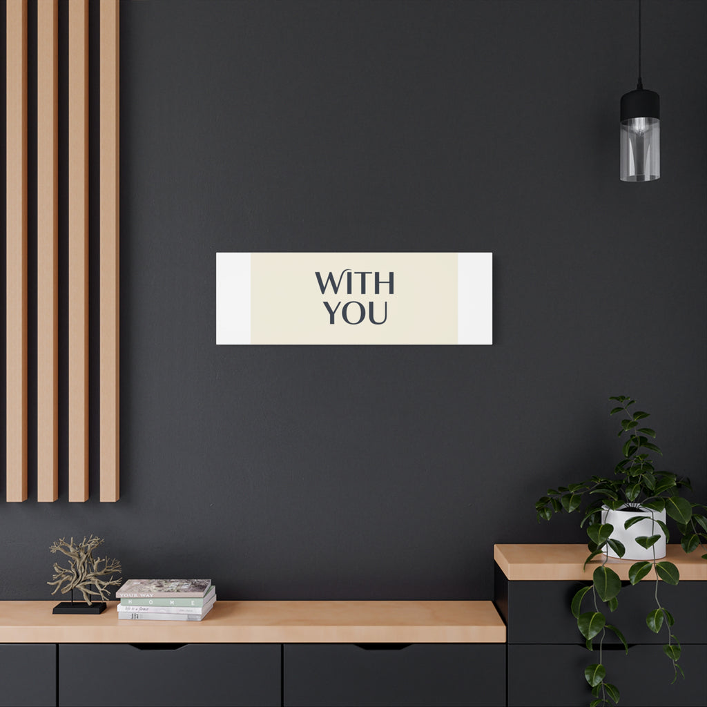 Minimal 'WITH YOU' Matte Canvas | Cyber Y2K Minimal, Sleek Metallic