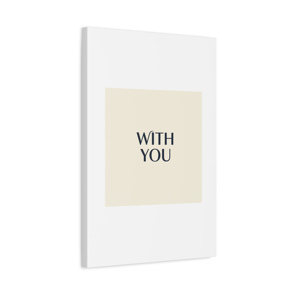 Minimal 'WITH YOU' Matte Canvas | Cyber Y2K Minimal, Sleek Metallic