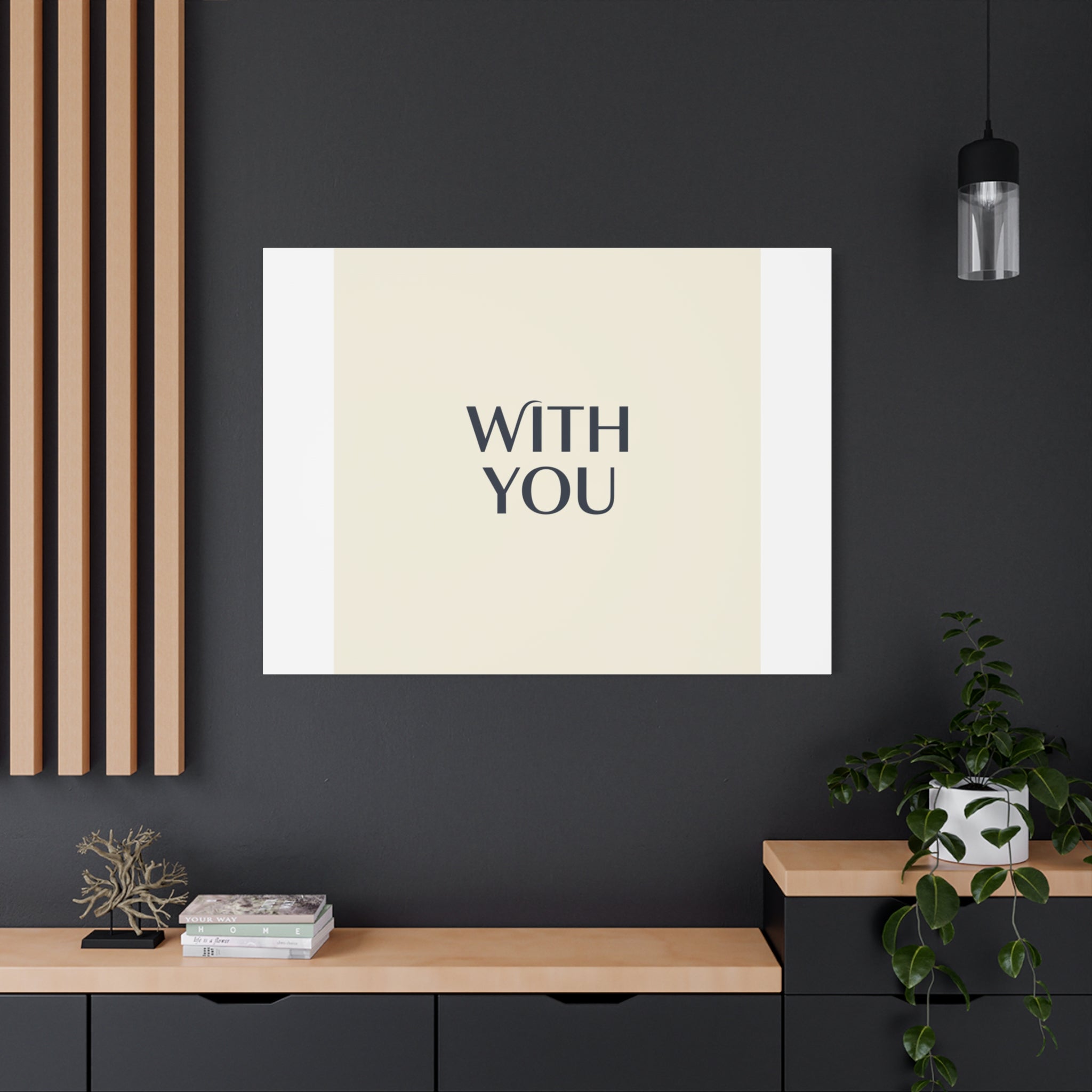 Minimal 'WITH YOU' Matte Canvas | Cyber Y2K Minimal, Sleek Metallic
