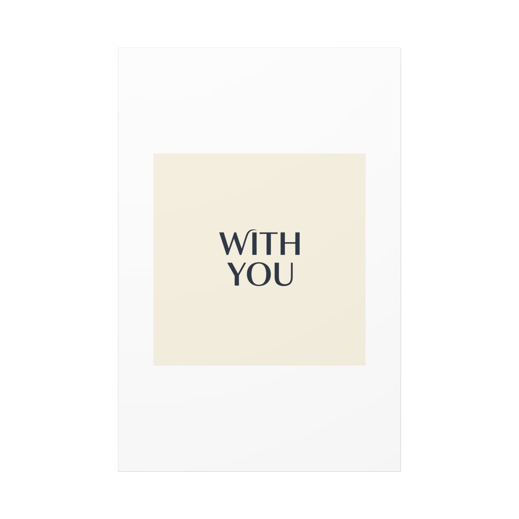 Minimal 'WITH YOU' Matte Canvas | Cyber Y2K Minimal, Sleek Metallic