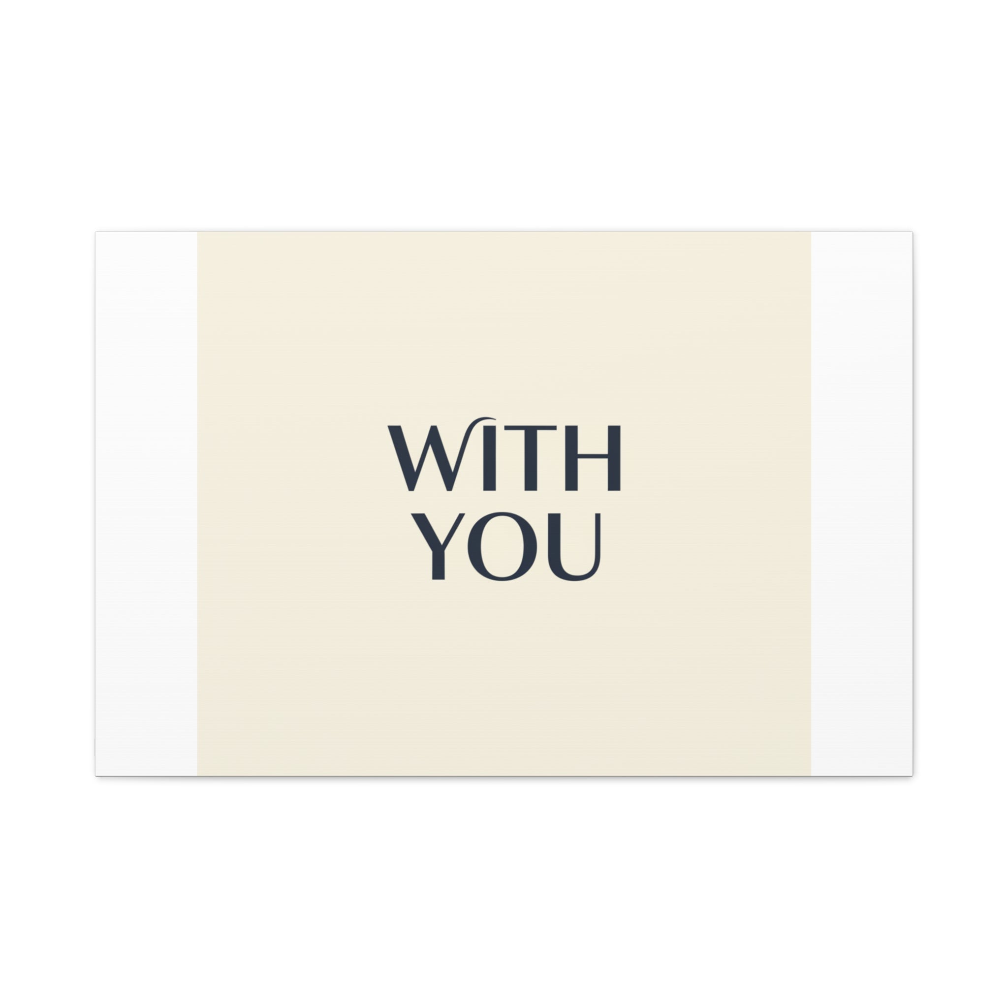 Minimal 'WITH YOU' Matte Canvas | Cyber Y2K Minimal, Sleek Metallic