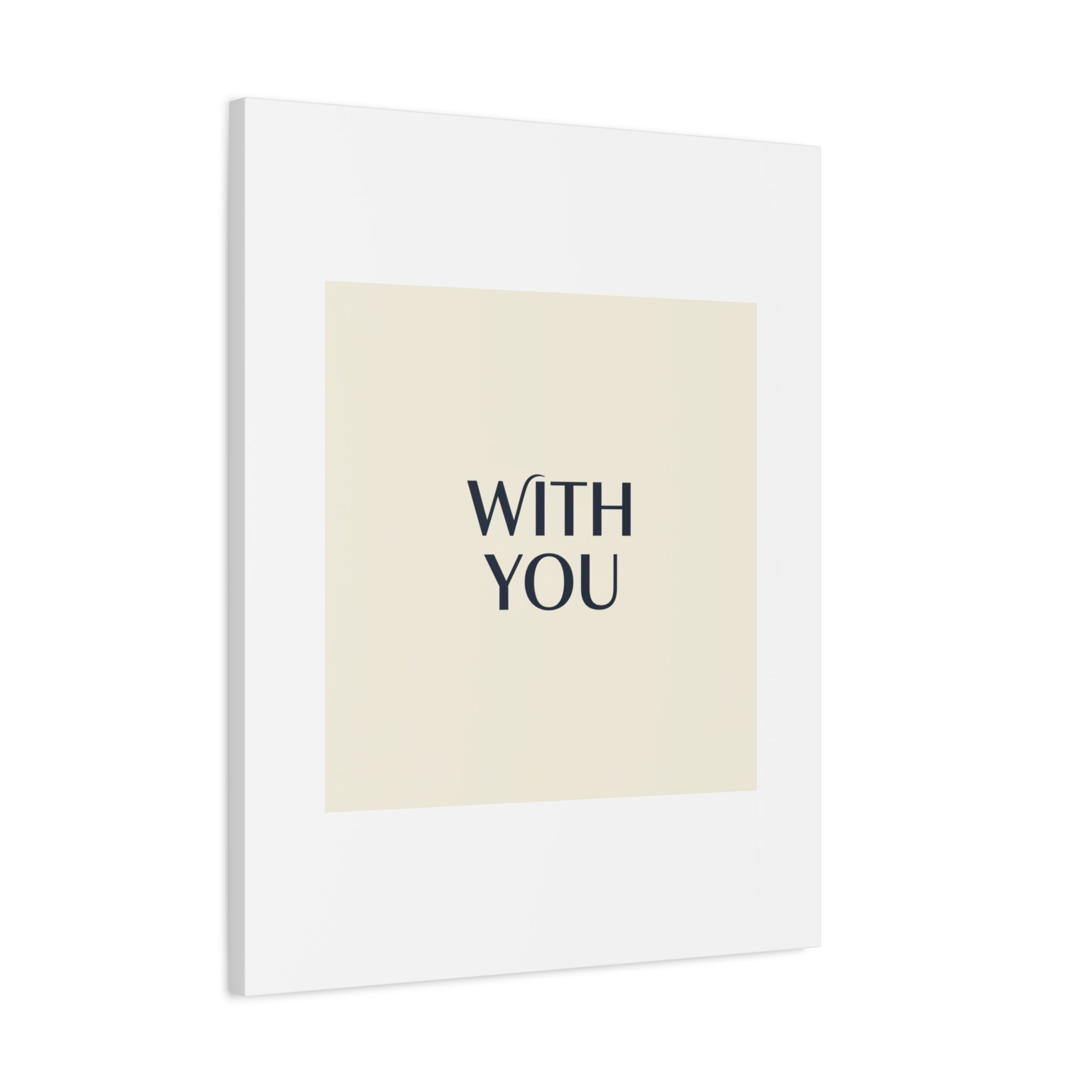Minimal 'WITH YOU' Matte Canvas | Cyber Y2K Minimal, Sleek Metallic