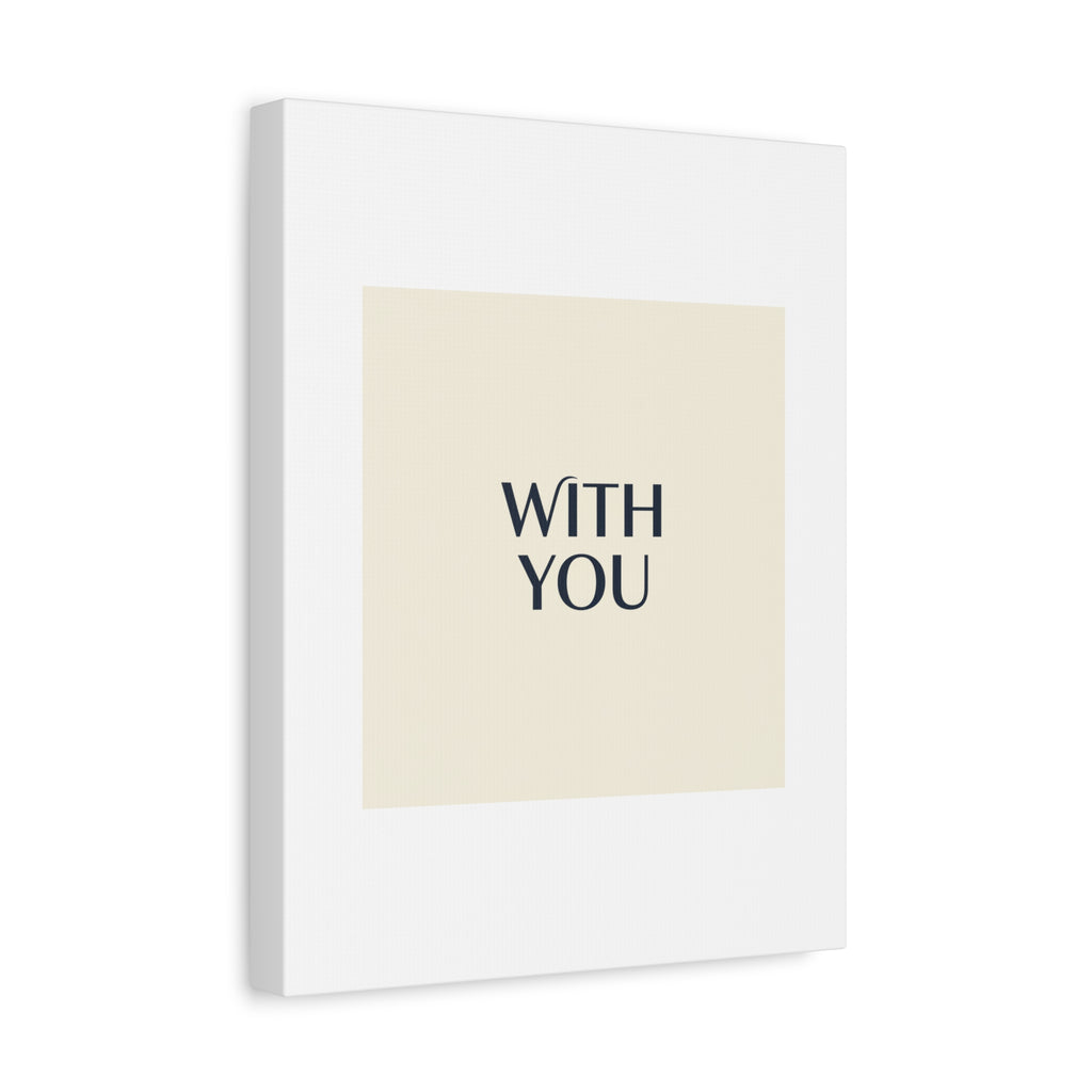 Minimal 'WITH YOU' Matte Canvas | Cyber Y2K Minimal, Sleek Metallic