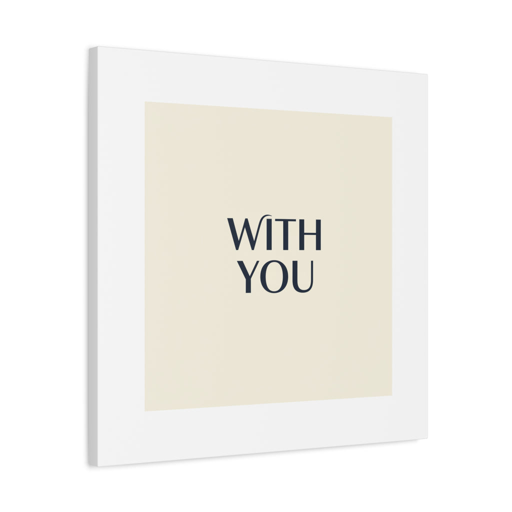 Minimal 'WITH YOU' Matte Canvas | Cyber Y2K Minimal, Sleek Metallic