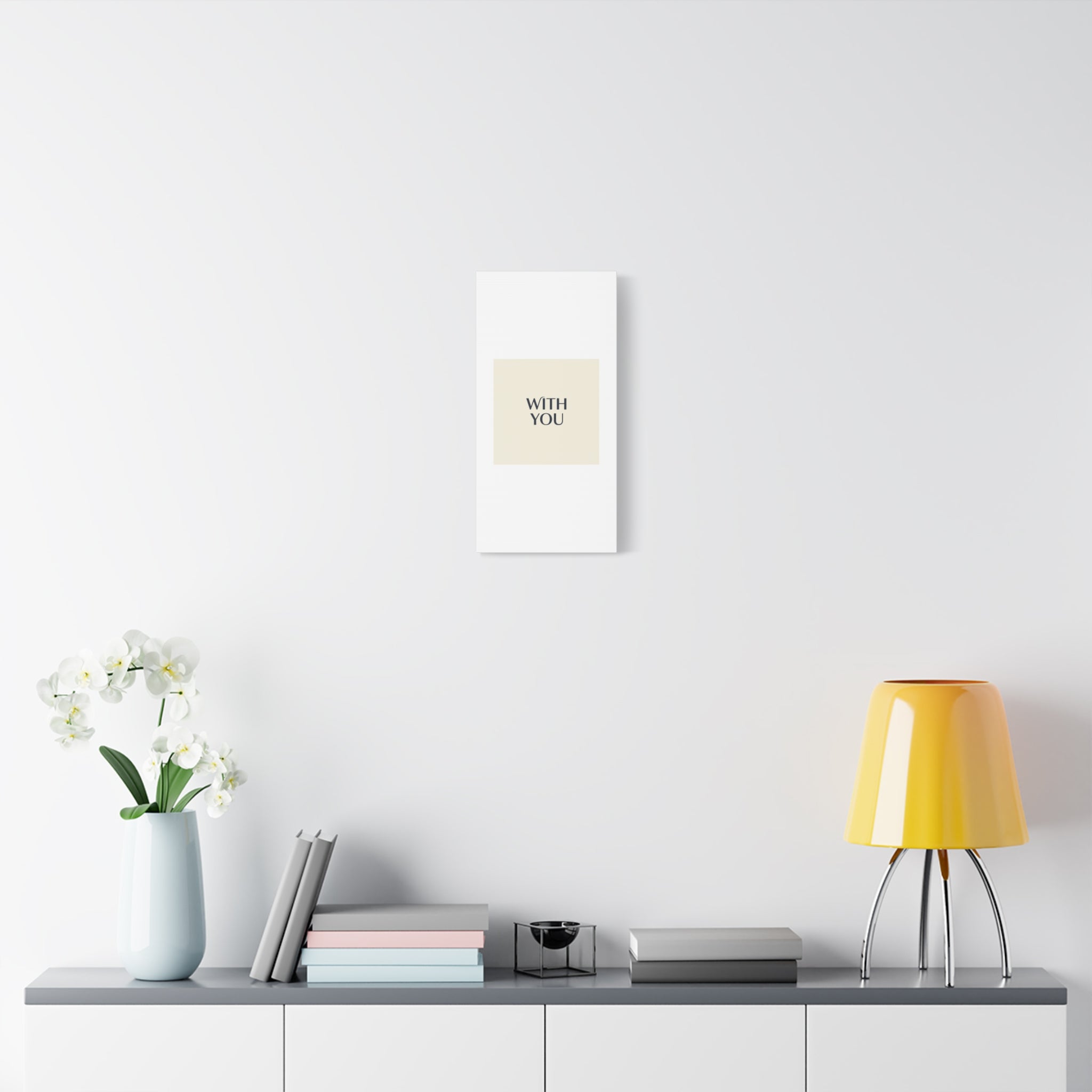 Minimal 'WITH YOU' Matte Canvas | Cyber Y2K Minimal, Sleek Metallic