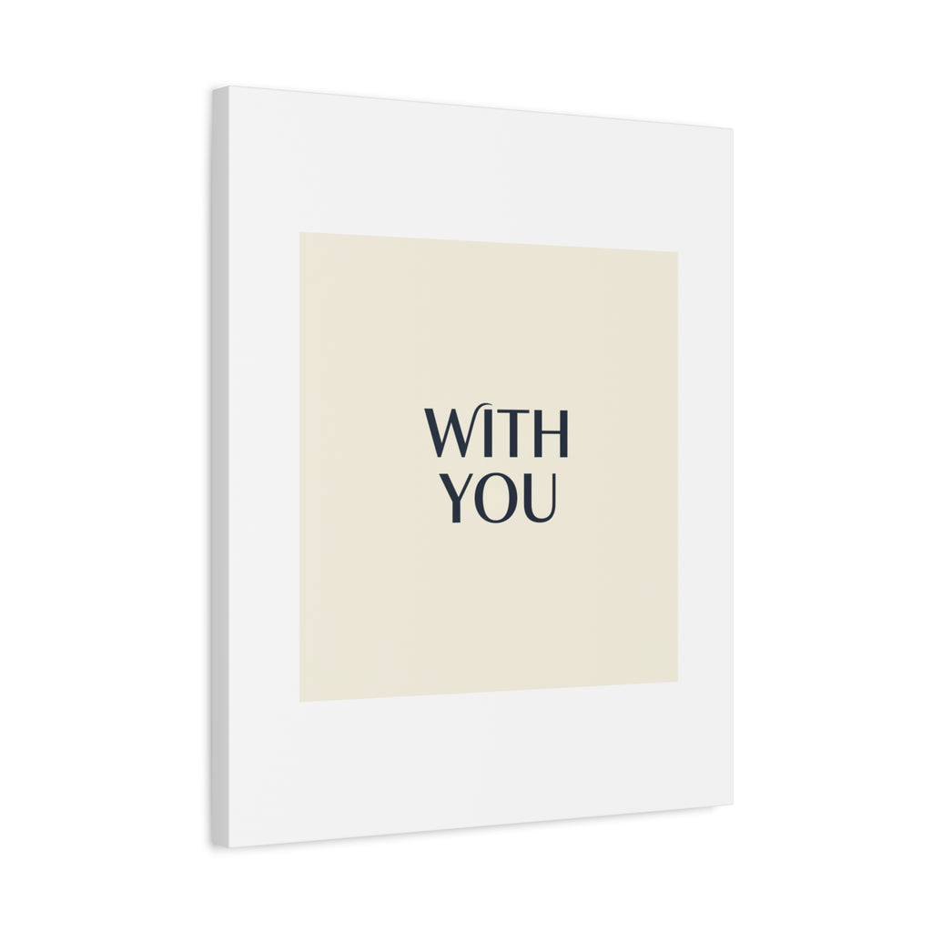 Minimal 'WITH YOU' Matte Canvas | Cyber Y2K Minimal, Sleek Metallic