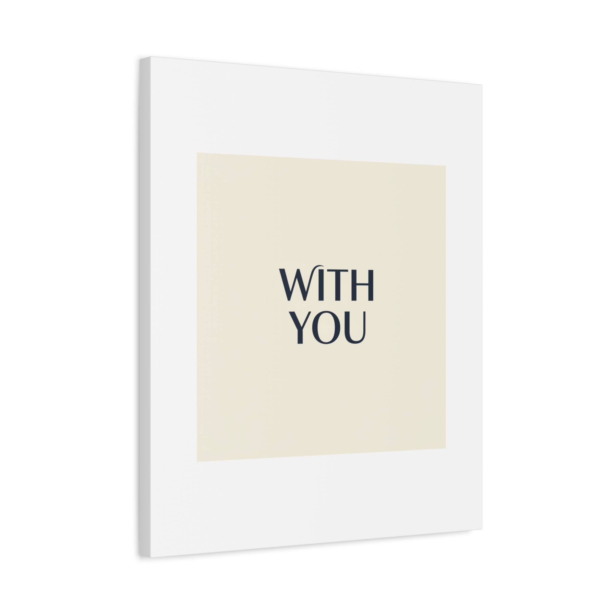 Minimal 'WITH YOU' Matte Canvas | Cyber Y2K Minimal, Sleek Metallic