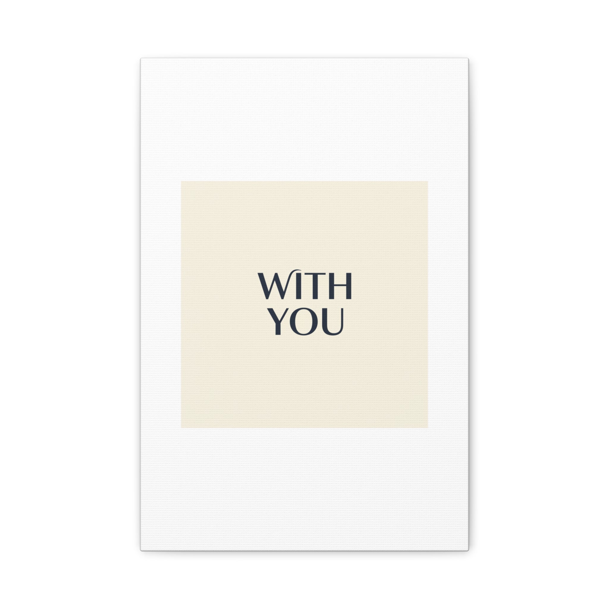 Minimal 'WITH YOU' Matte Canvas | Cyber Y2K Minimal, Sleek Metallic