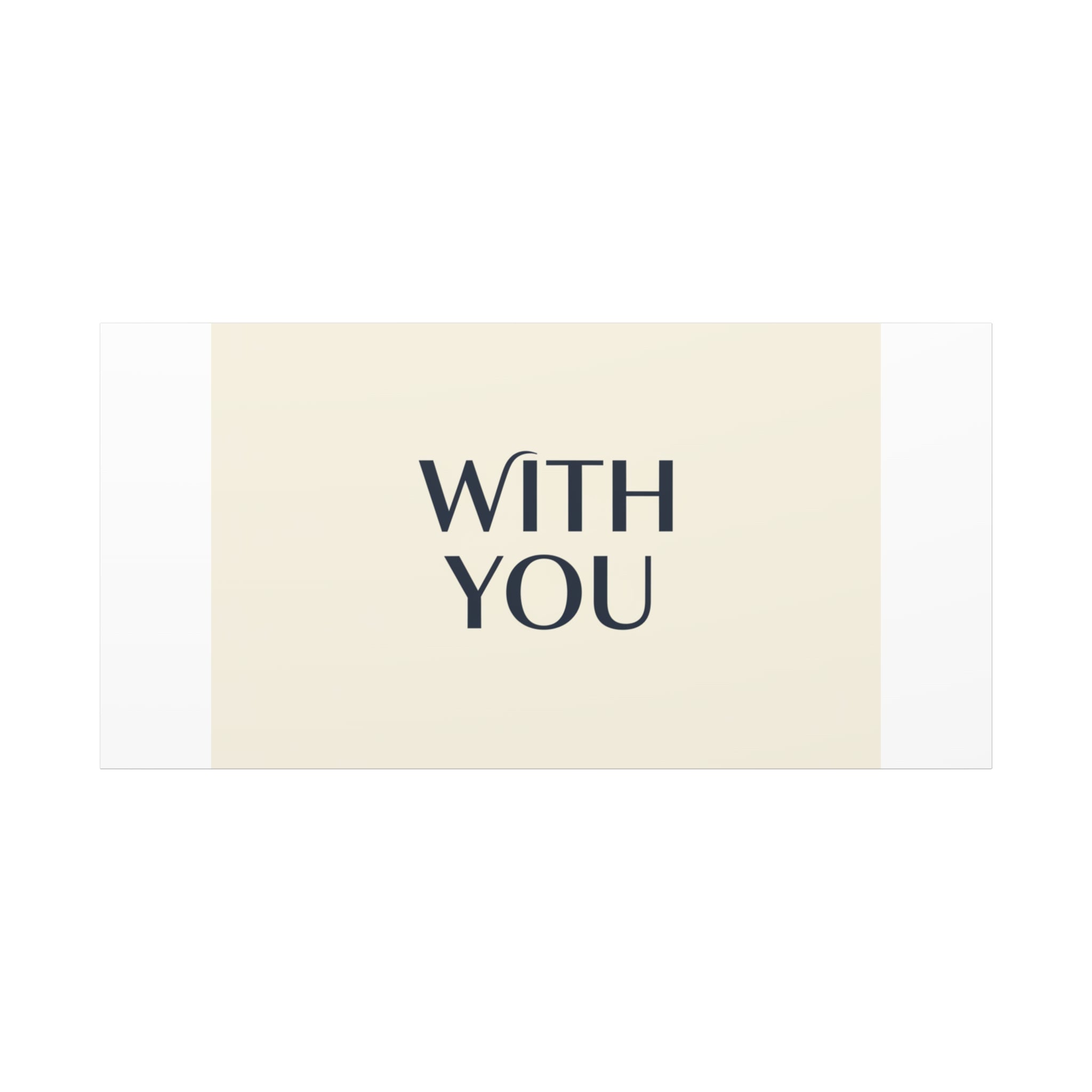 Minimal 'WITH YOU' Matte Canvas | Cyber Y2K Minimal, Sleek Metallic