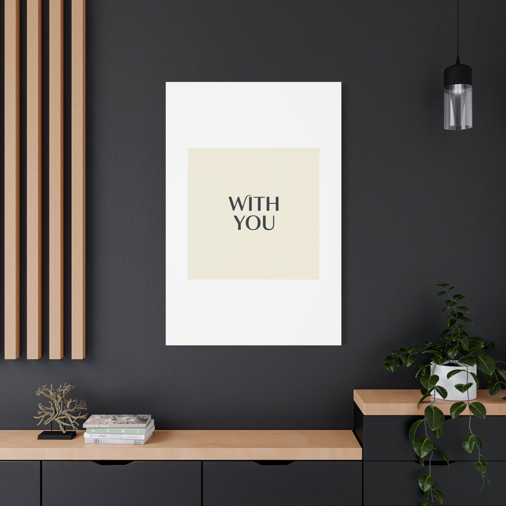 Minimal 'WITH YOU' Matte Canvas | Cyber Y2K Minimal, Sleek Metallic