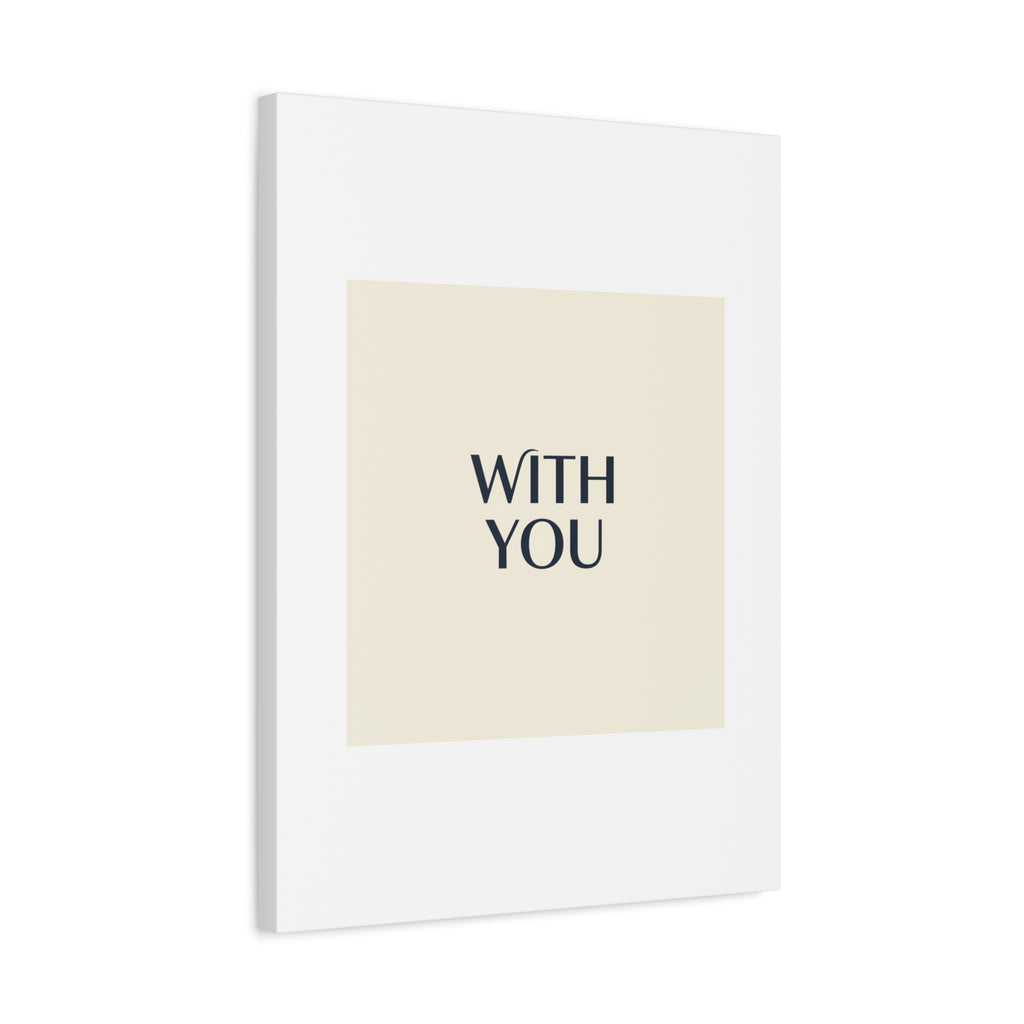 Minimal 'WITH YOU' Matte Canvas | Cyber Y2K Minimal, Sleek Metallic