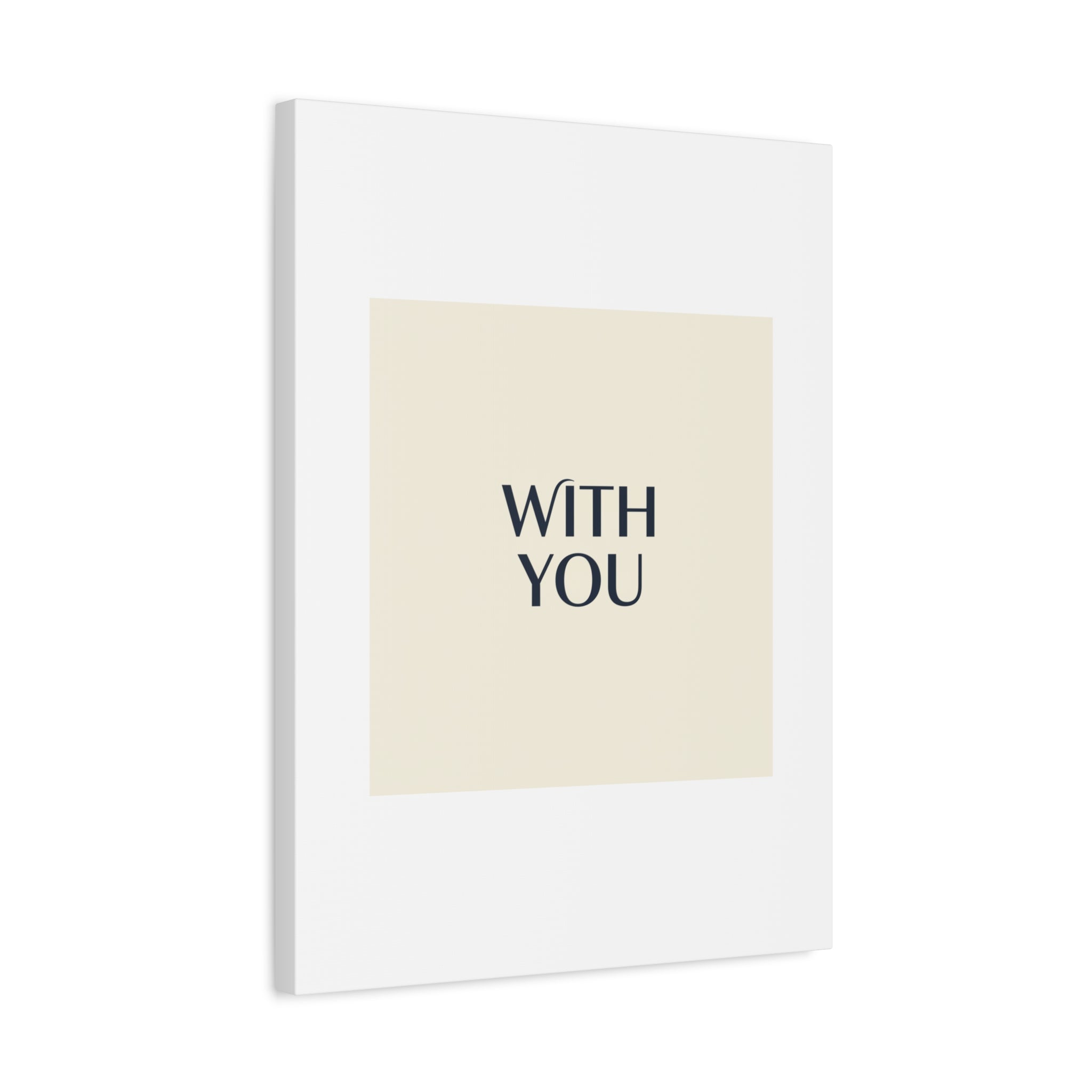 Minimal 'WITH YOU' Matte Canvas | Cyber Y2K Minimal, Sleek Metallic
