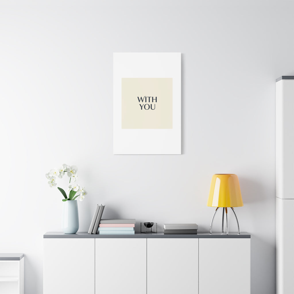 Minimal 'WITH YOU' Matte Canvas | Cyber Y2K Minimal, Sleek Metallic