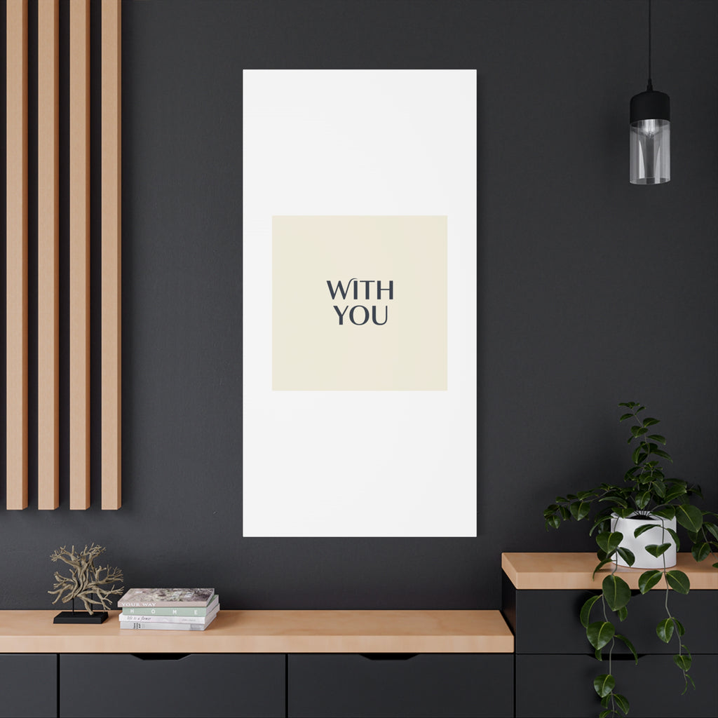 Minimal 'WITH YOU' Matte Canvas | Cyber Y2K Minimal, Sleek Metallic