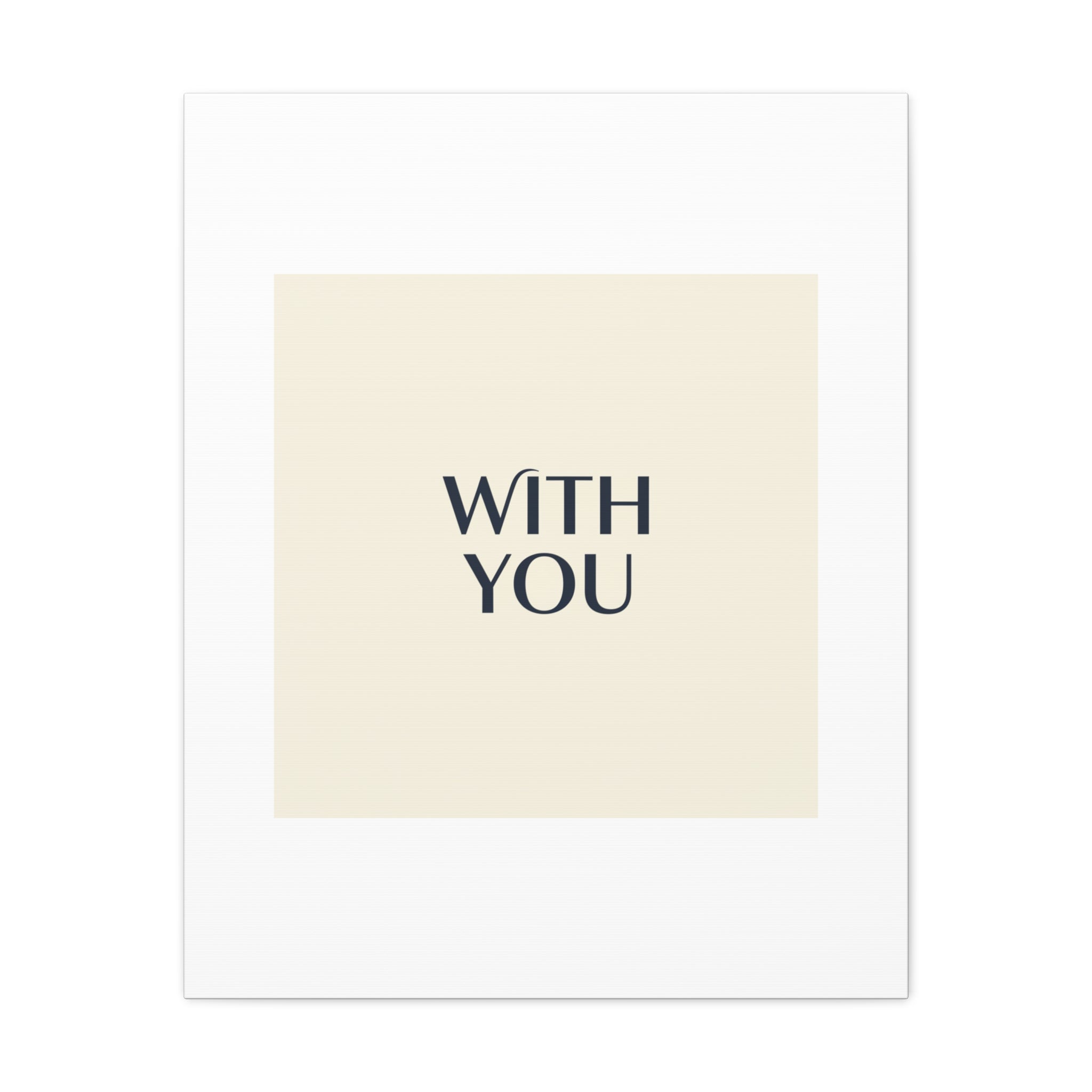 Minimal 'WITH YOU' Matte Canvas | Cyber Y2K Minimal, Sleek Metallic