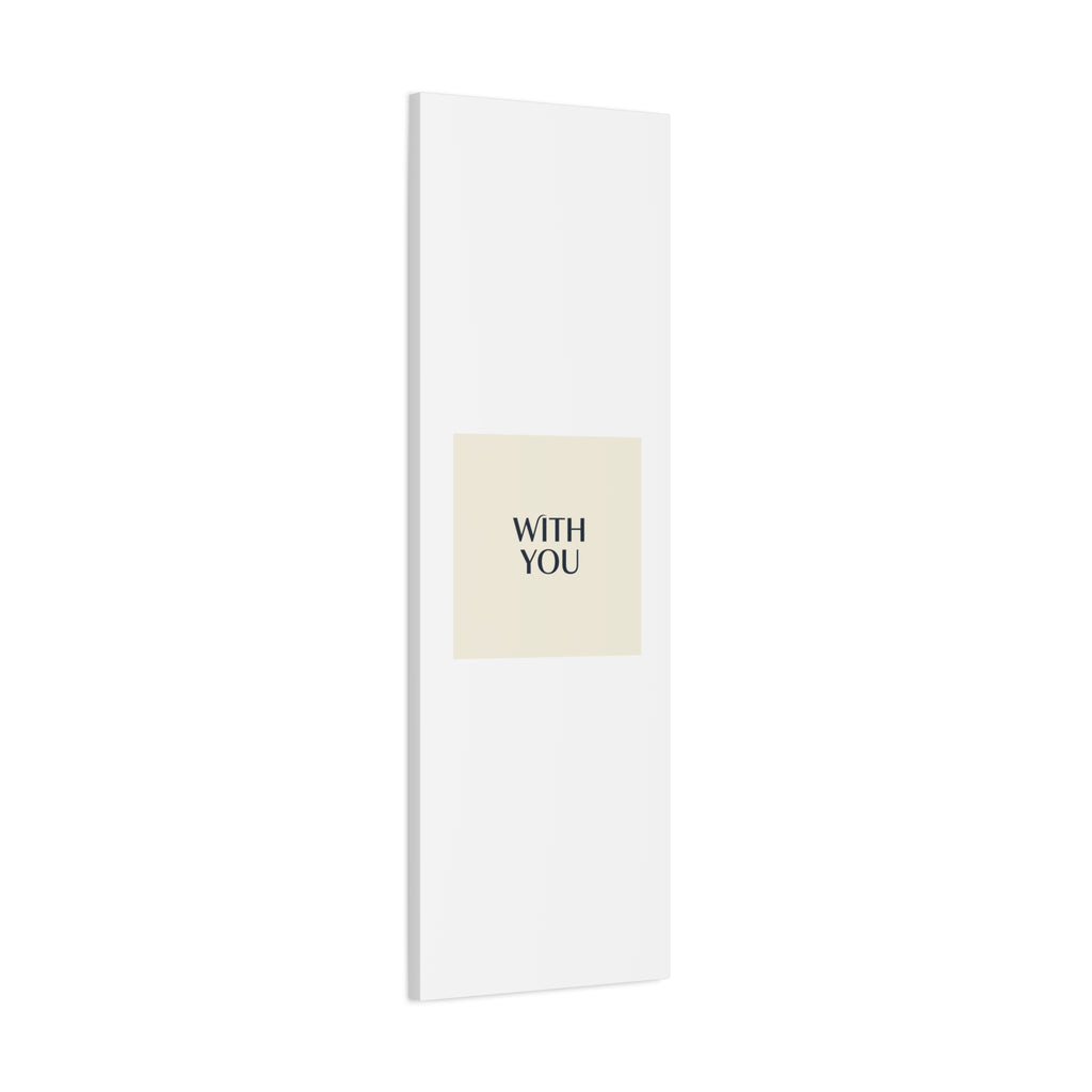Minimal 'WITH YOU' Matte Canvas | Cyber Y2K Minimal, Sleek Metallic