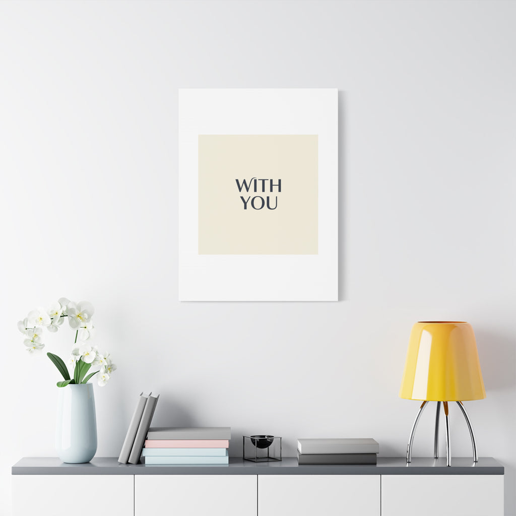 Minimal 'WITH YOU' Matte Canvas | Cyber Y2K Minimal, Sleek Metallic