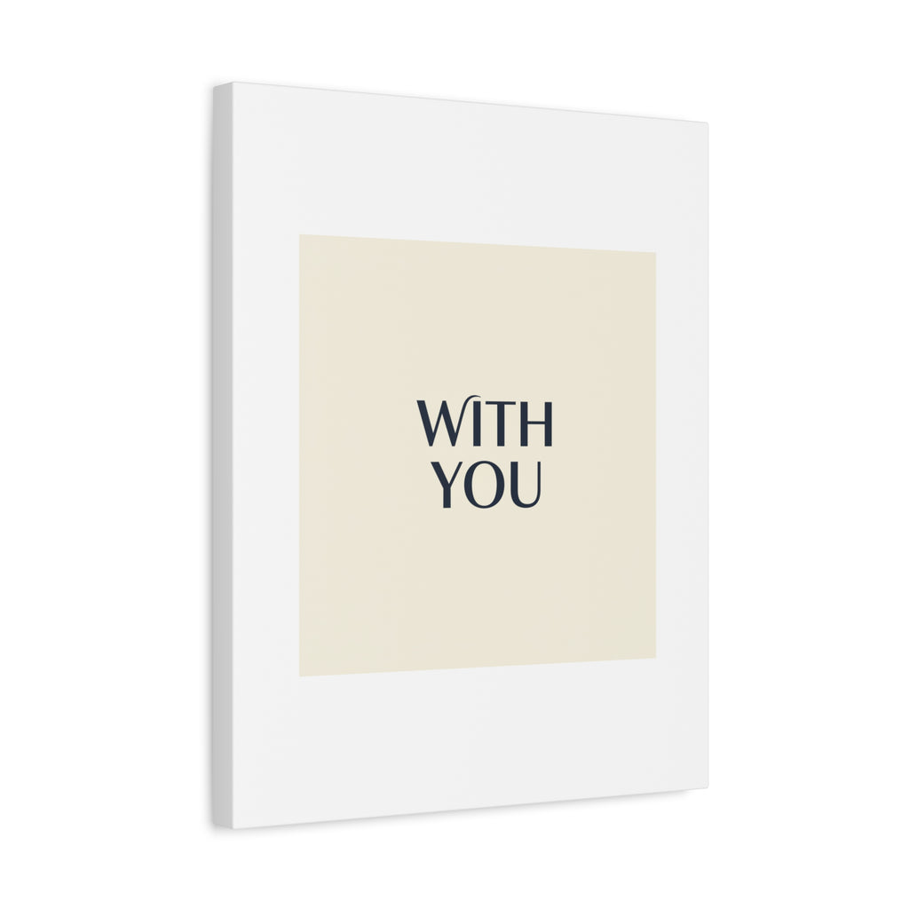 Minimal 'WITH YOU' Matte Canvas | Cyber Y2K Minimal, Sleek Metallic