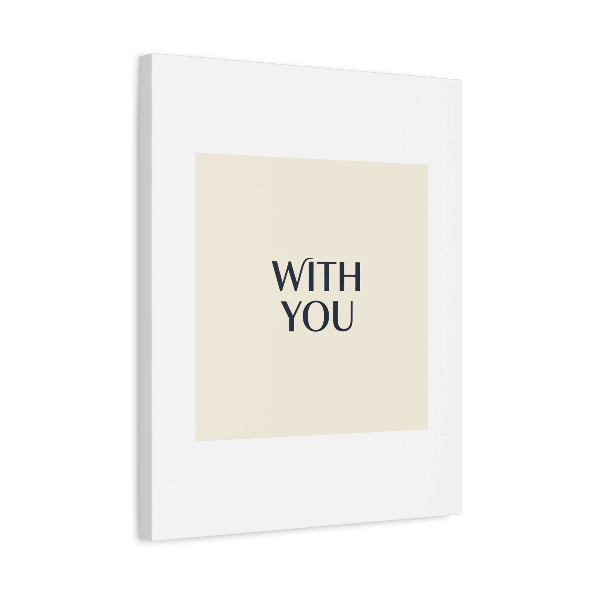 Minimal 'WITH YOU' Matte Canvas | Cyber Y2K Minimal, Sleek Metallic