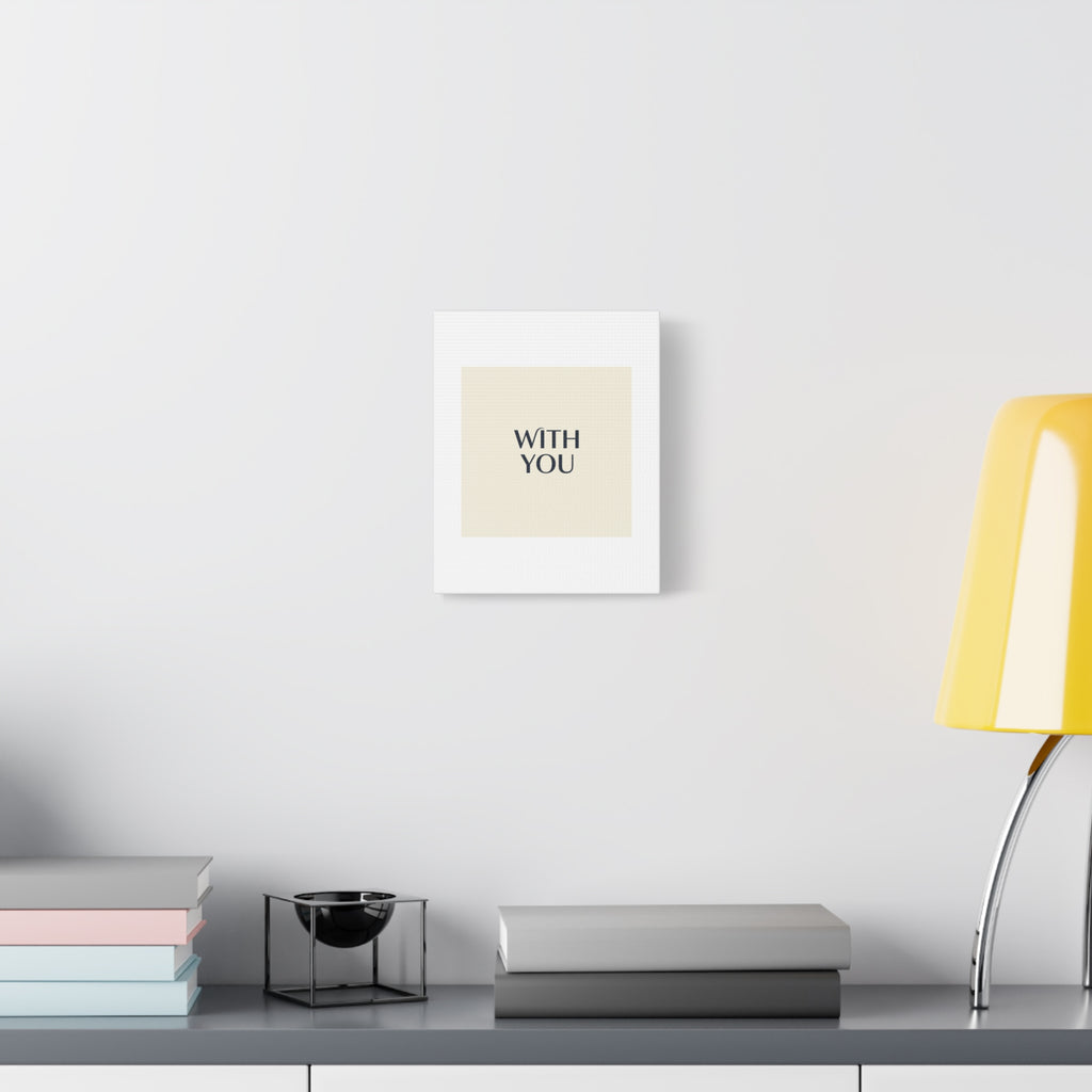 Minimal 'WITH YOU' Matte Canvas | Cyber Y2K Minimal, Sleek Metallic