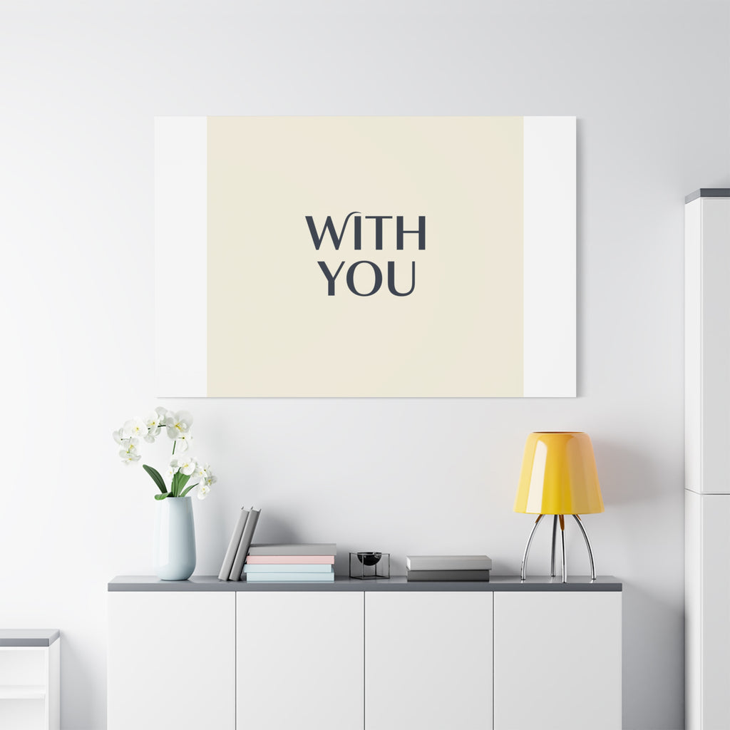 Minimal 'WITH YOU' Matte Canvas | Cyber Y2K Minimal, Sleek Metallic