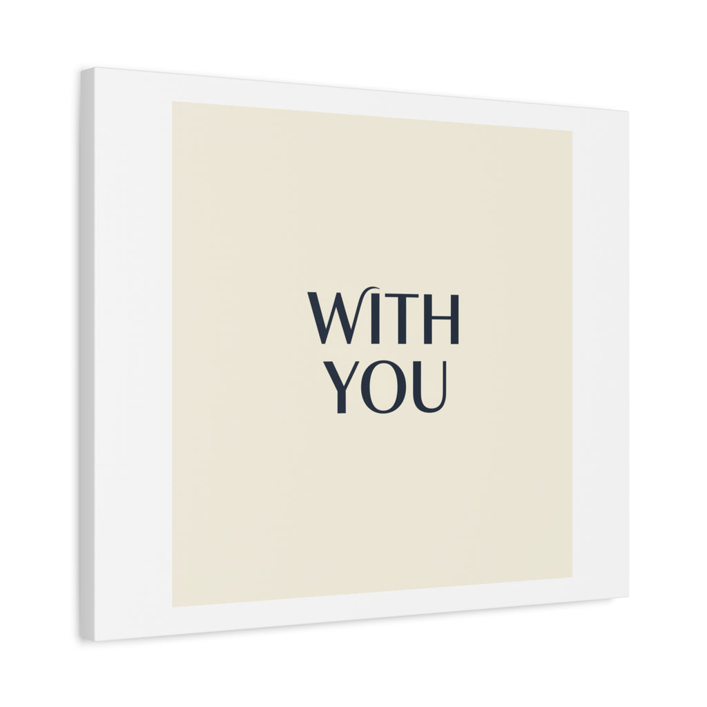 Minimal 'WITH YOU' Matte Canvas | Cyber Y2K Minimal, Sleek Metallic