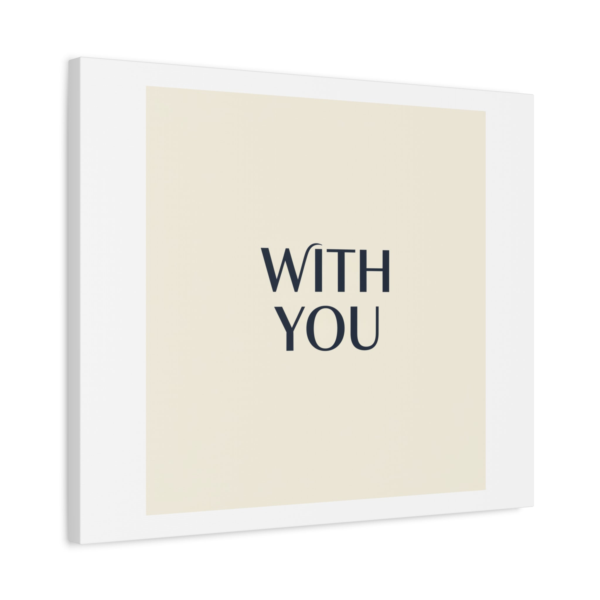 Minimal 'WITH YOU' Matte Canvas | Cyber Y2K Minimal, Sleek Metallic