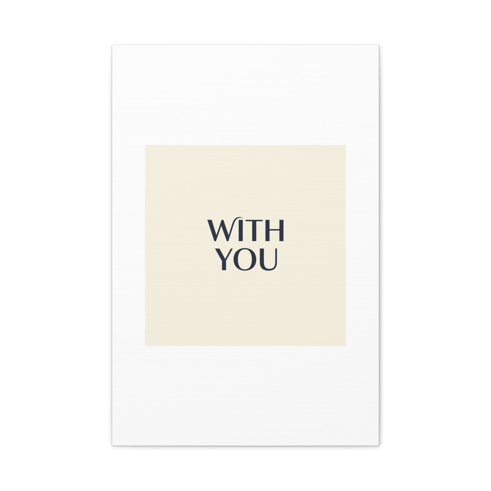 Minimal 'WITH YOU' Matte Canvas | Cyber Y2K Minimal, Sleek Metallic
