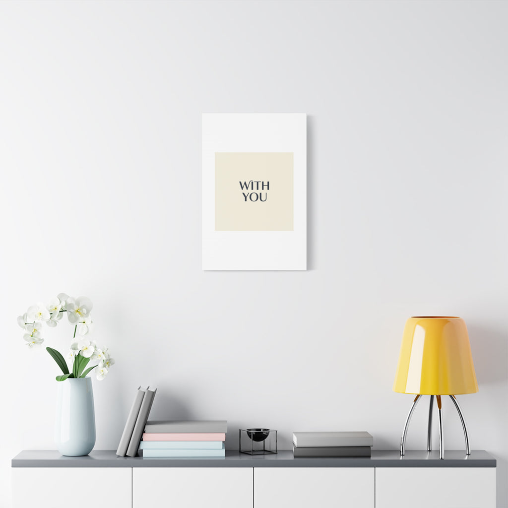 Minimal 'WITH YOU' Matte Canvas | Cyber Y2K Minimal, Sleek Metallic