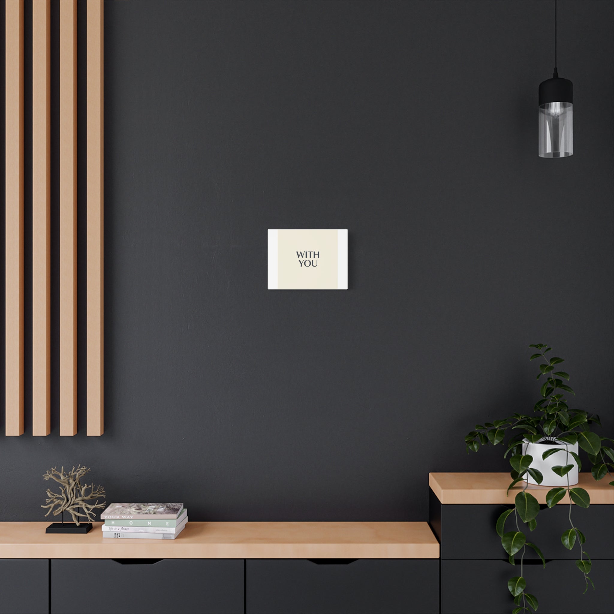 Minimal 'WITH YOU' Matte Canvas | Cyber Y2K Minimal, Sleek Metallic