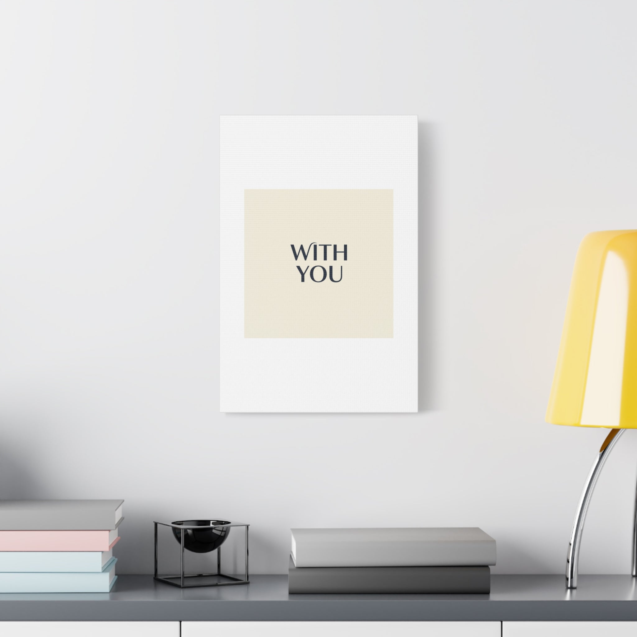 Minimal 'WITH YOU' Matte Canvas | Cyber Y2K Minimal, Sleek Metallic