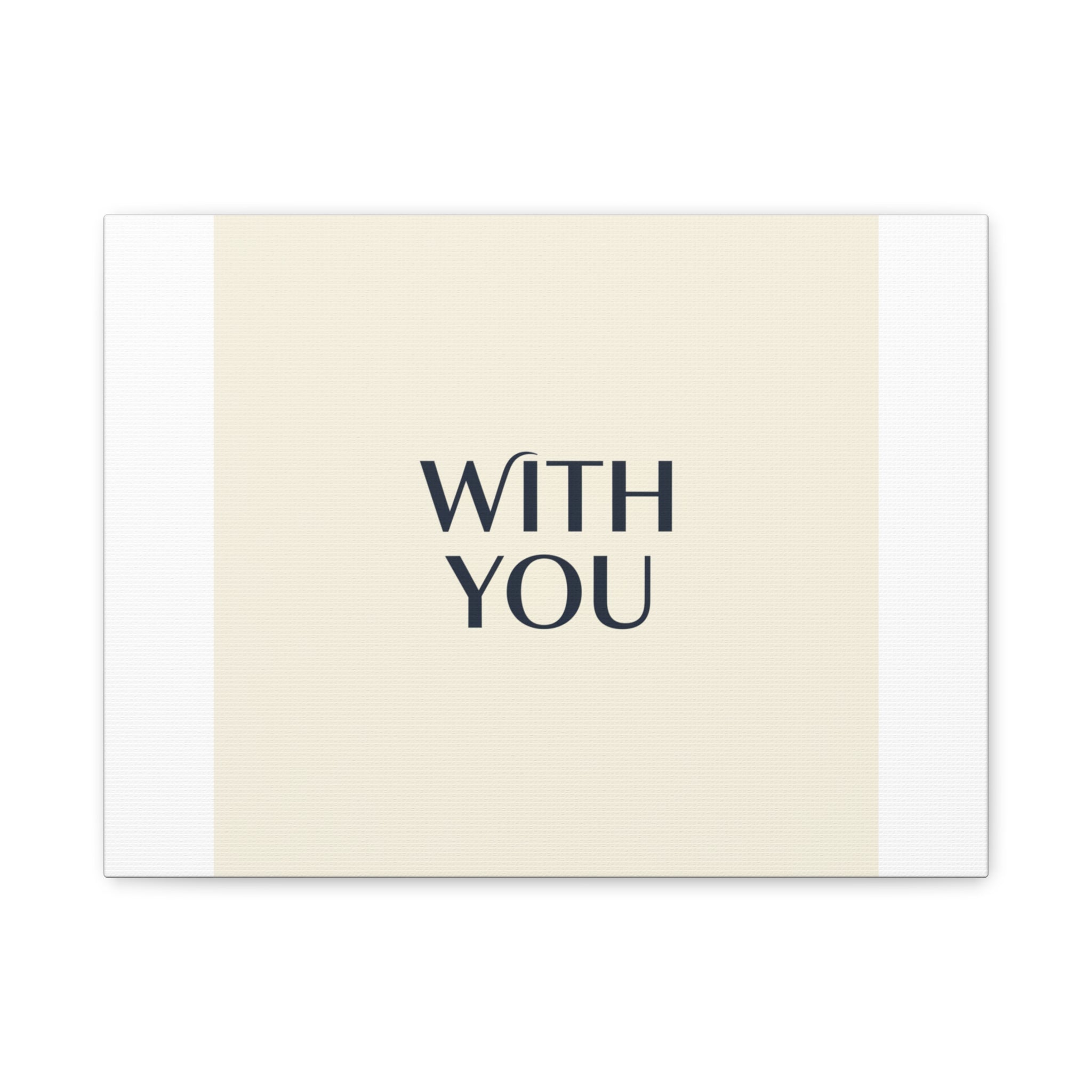 Minimal 'WITH YOU' Matte Canvas | Cyber Y2K Minimal, Sleek Metallic