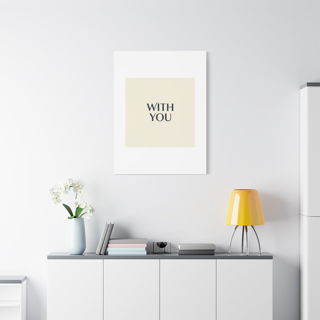 Minimal 'WITH YOU' Matte Canvas | Cyber Y2K Minimal, Sleek Metallic